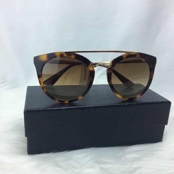 Prada Accessories - Prada Round Aviator Sunglasses Havana Brown color